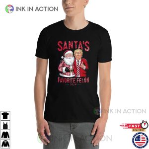 Santa’s Favorite Felon 2024 Funny Trump Christmas T-shirt