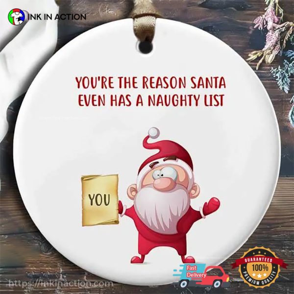 Santa’s Naughty List Funny Christmas Ornament