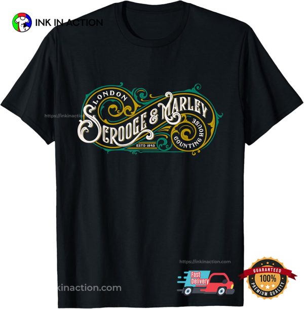 Scrooge And Marley Counting House Christmas Carol Vintage T-shirt