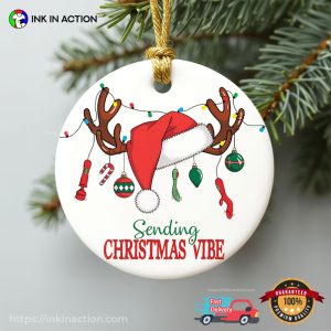 Sending Christmas Vibes Funny Adult Christmas Ornament 3