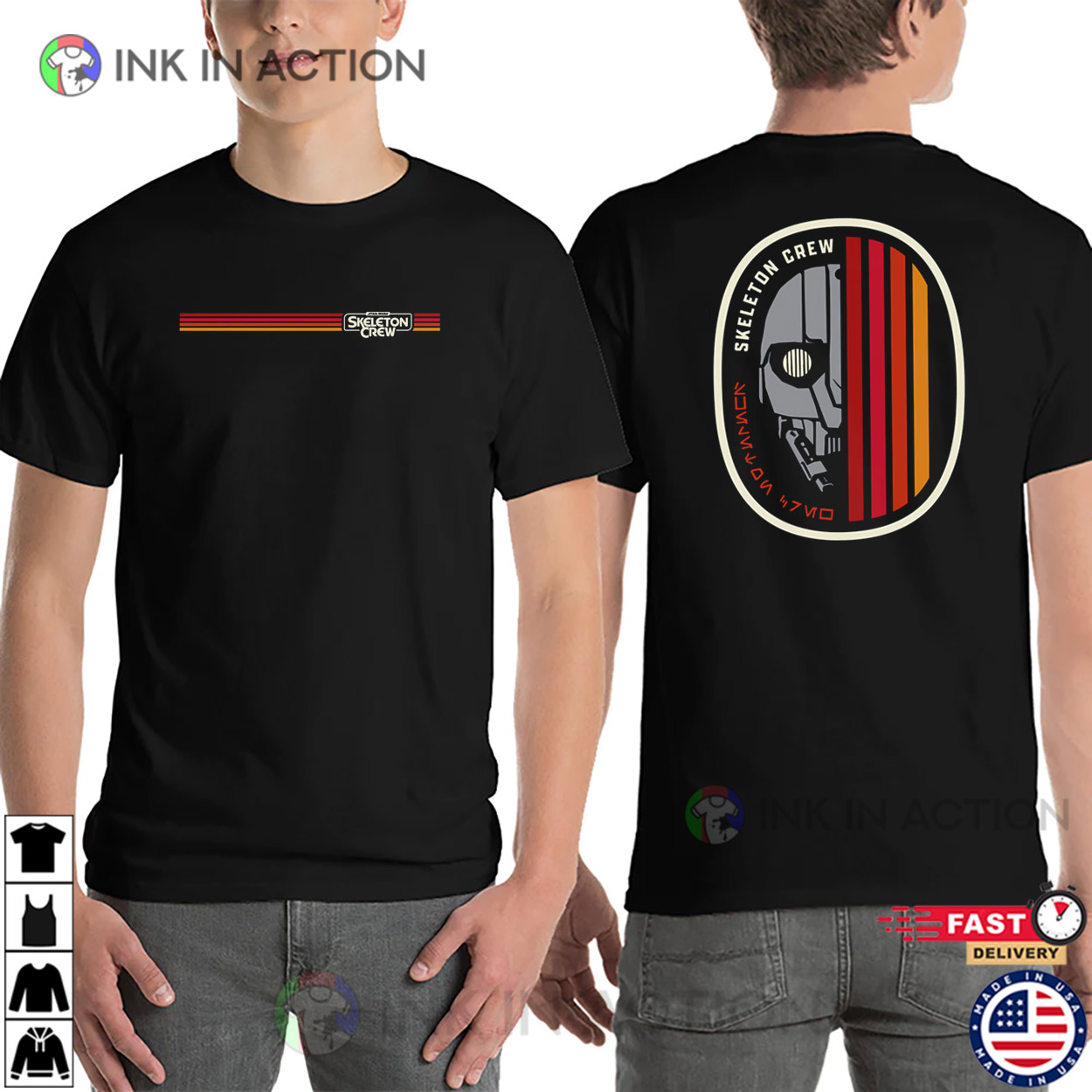 Skeleton Crew SM-33 Disney Star Wars 2 Sided T-shirt Skeleton Crew SM-33 Disney Star Wars 2 Sided T-shirt