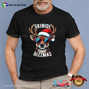 Skibidi Reindeer Rizzmas Santa Shirt