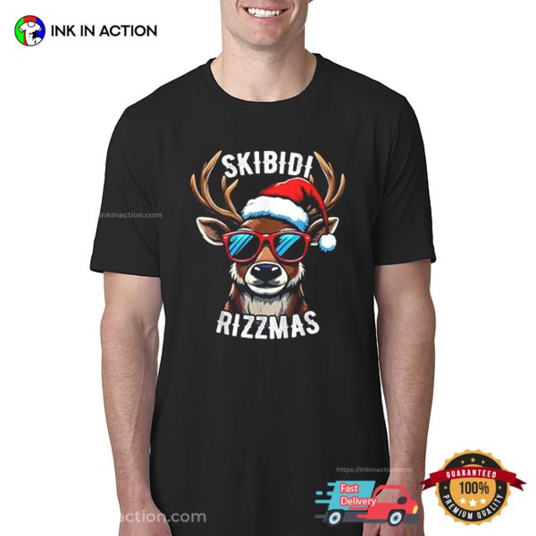 Skibidi Reindeer Rizzmas Santa Shirt