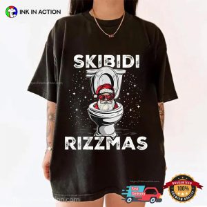 Skibidi Rizzmas Funny Toilet Santa Christmas Comfort Color Tee