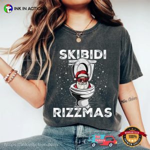 Skibidi Rizzmas Funny Toilet Santa Christmas Comfort Color Tee