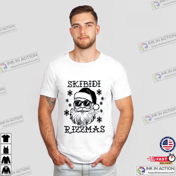 Skibidi Rizzmas Merry Christmas Santa Trending T-shirt