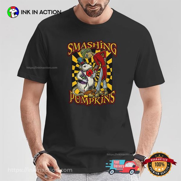 Smashing Pumpkins Rat And A Man Cartoon Tee