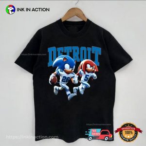 Sonic and Knuckles Detroit Lions Football T shirt 3