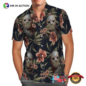 Tropical Floral Jason Vorhees Friday The 13th Hawaiian Shirt