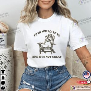 Vintage 90s Funny Racoon It Is What It Is And It Is Not Great Tee