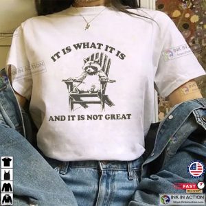 Vintage 90s Funny Racoon It Is What It Is And It Is Not Great Tee