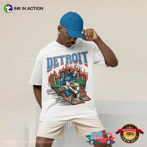 Vintage Detroit Football Dead Thread Comfort Color Tee