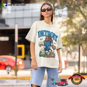 Vintage Detroit Football Dead Thread Comfort Color Tee