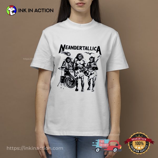 Vintage Neandertallica Heavy Metal Band T-Shirt