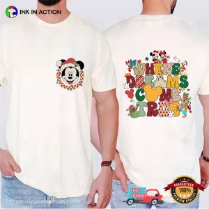 Vintage Retro Where Dreams Come True Disney Christmas Comfort Colors T-shirt