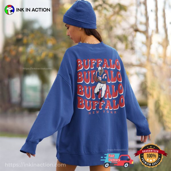 Vintage Style Buffalo New York Football 2 Side Shirt