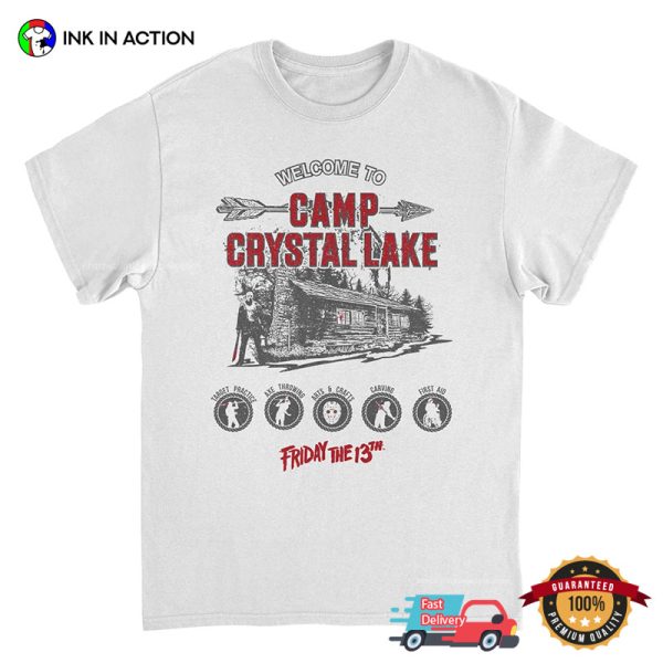 Welcome To Camp Crystal Lake Retro Horror Movie T-shirt