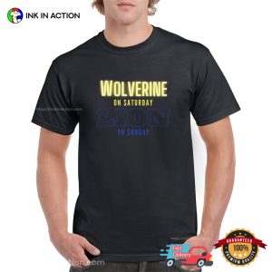 Wolverine on Saturday Lion on Sunday Neon Sign Tee 3