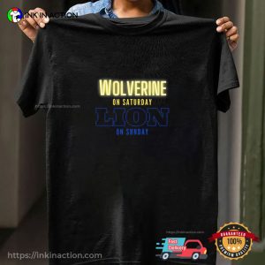 Wolverine On Saturday Lion On Sunday Neon Sign Tee