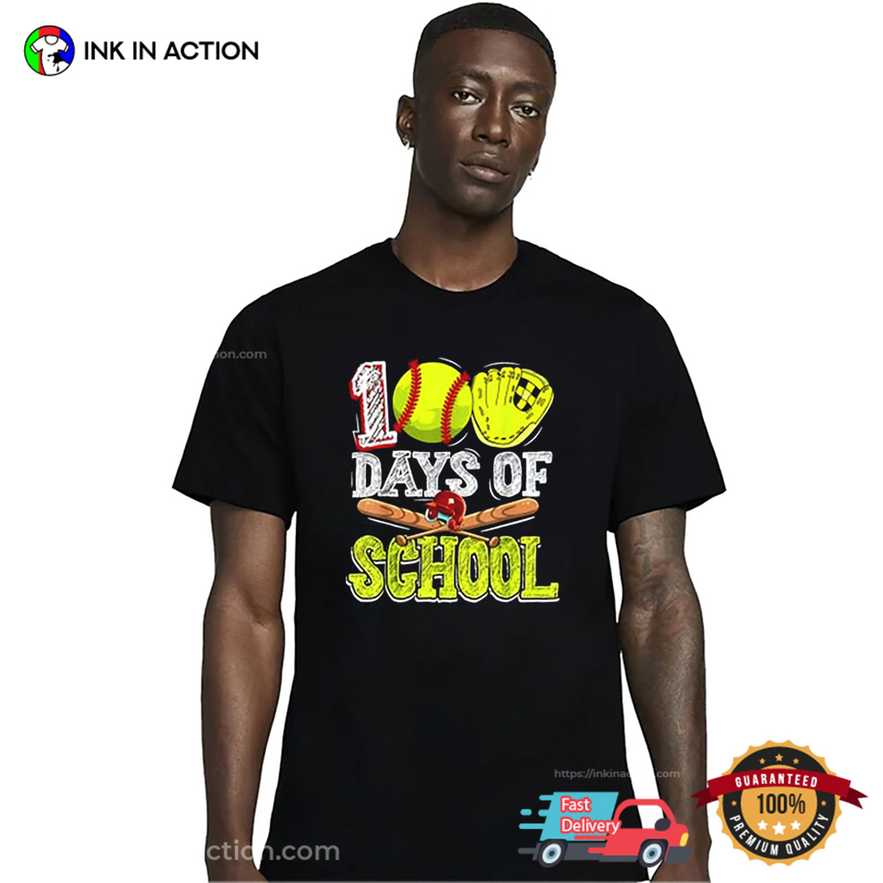 100 Days Of School Baseball Tee 100 Days Of School Baseball Tee