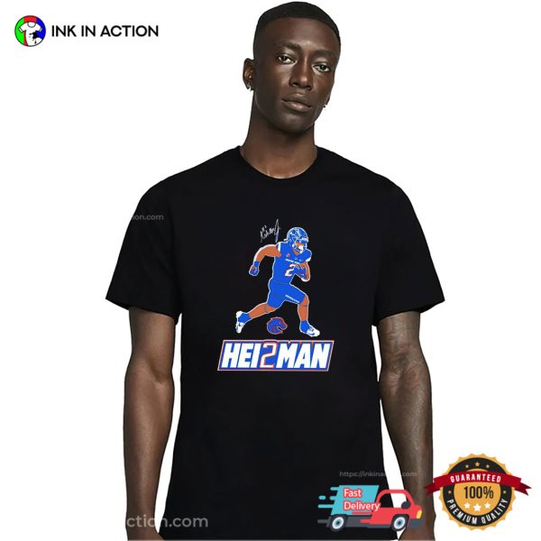 Ashton Jeanty Hei2man Boise State Broncos Football Signature T-shirt