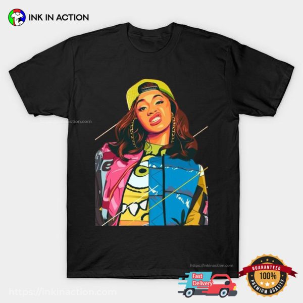 Cardi B Hip Hop Style Graphic Art T-shirt