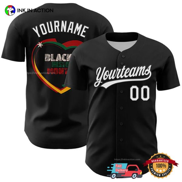 Custom Africa America Black History Month Baseball Jersey