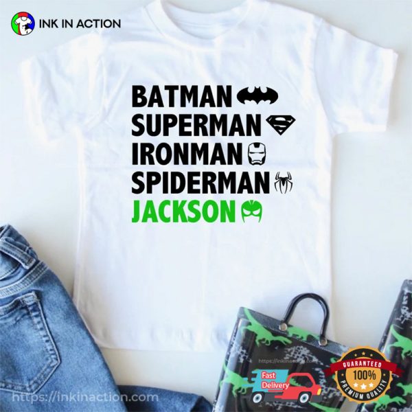 Custom Favorite Superhero For Boys Kids Shirt