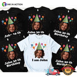 Custom Funny Birthday Photo Matching Birthday Party Group Shirt 3