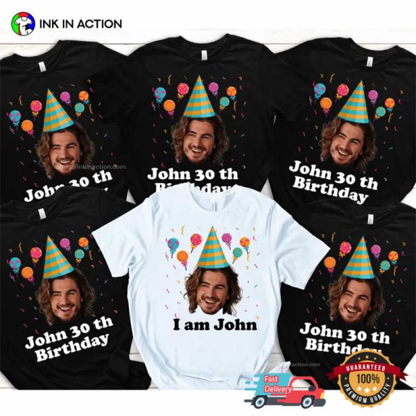 Custom Funny Birthday Photo Matching Birthday Party Group Shirt