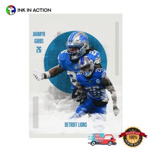 Detroit Lions Jahmyr Gibbs 26 Poster