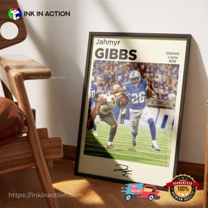 Detroit Lions Jahmyr Gibbs Signature Poster 2