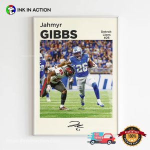 Detroit Lions Jahmyr Gibbs Signature Poster