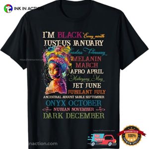 I'm Black Every Month Just us January T Shirt 3