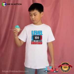 Level 100 Days Of School Unlocked Gamer T-shirt