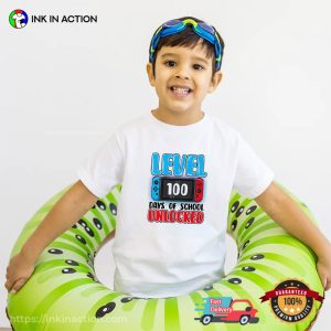 Level 100 Days Of School Unlocked Gamer T shirt 3