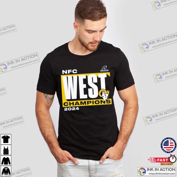 Los Angeles Rams 2024 NFC West Division Champions Conquer T-Shirts