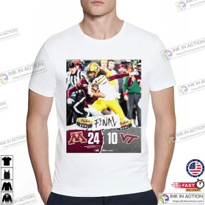 Minnesota Golden Gophers Win Virginia Tech Hokies 24–10 Score Duke’s Mayo Bowl Football T-shirt