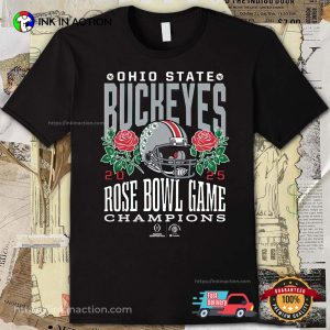 Ohio State Buckeyes 2025 College Football Playoff Rose Bowl Game Champions Helmet T-shirt