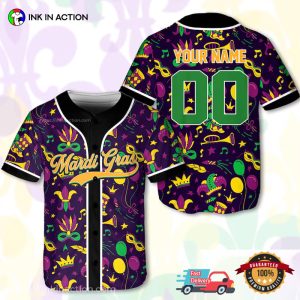 Personalized Mardi Gras Baseball Jersey