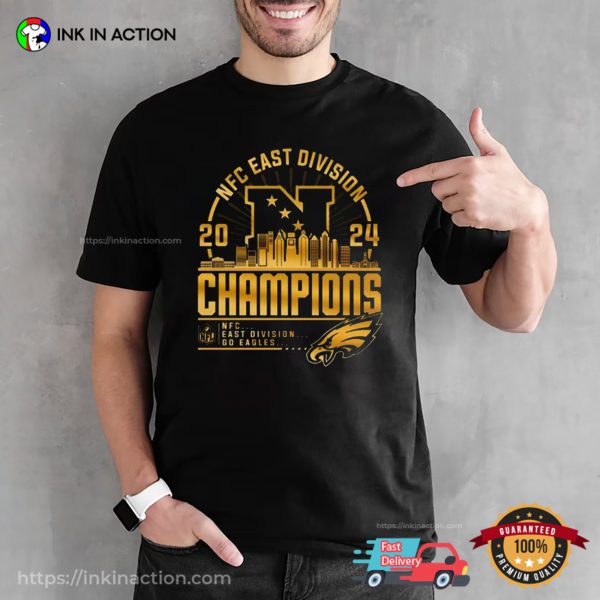 Philadelphia Eagles 2024 NFC East Division Champions Gold T-Shirt