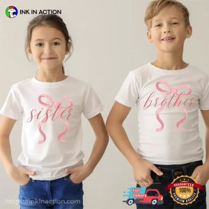 Pink Coquette Bow Third Birthday Matching Tee