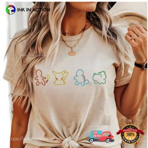 Pokemon Pikachu Charmander Squirtle Bulbasaur Doodle Shirt 3