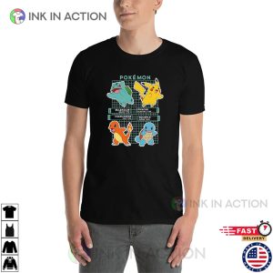 Pokemon Starters Grid Pokedex T-Shirt