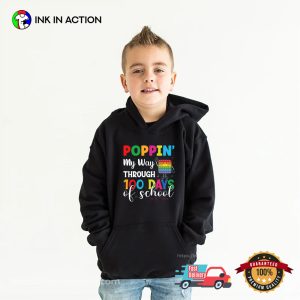 Poppin' My Way Rhrough 100 Days Of School Kid Tee 3
