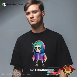 RIP Streamer Skeleton T shirt 3