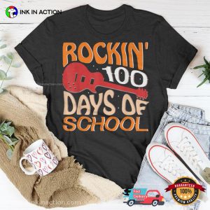 Rockin’ 100 Days Of School Vintage Style T-shirt