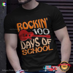 Rockin' 100 Days Of School Vintage Style T shirt 2