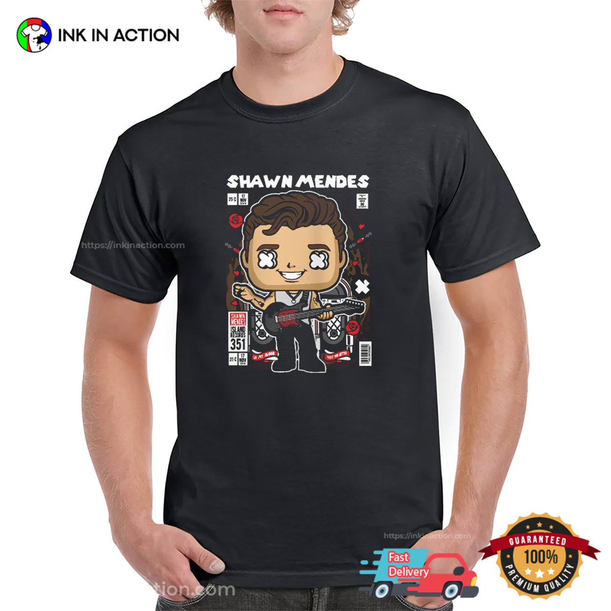 Shawn Mendes Animation Magazine T-shirt Shawn Mendes Animation Magazine T-shirt