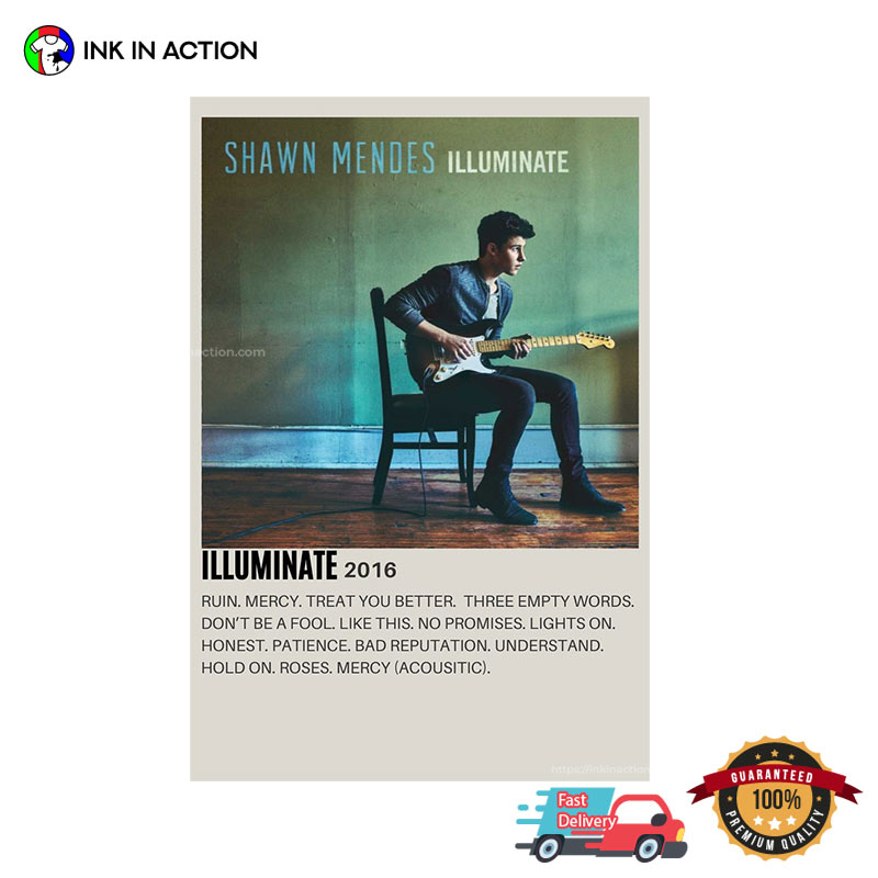 Shawn Mendes Illuminate Album Cover Tracklist Wall Art Shawn Mendes Illuminate Album Cover Tracklist Wall Art